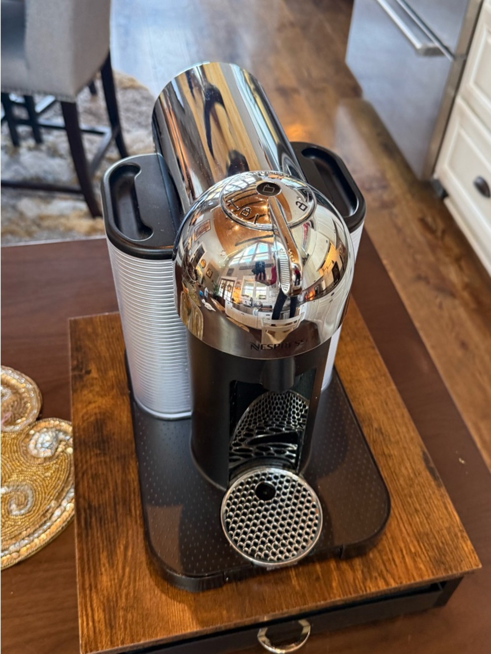 Nespresso Capsule Espresso Machine in Black and Chrome - Picture 4 of 10